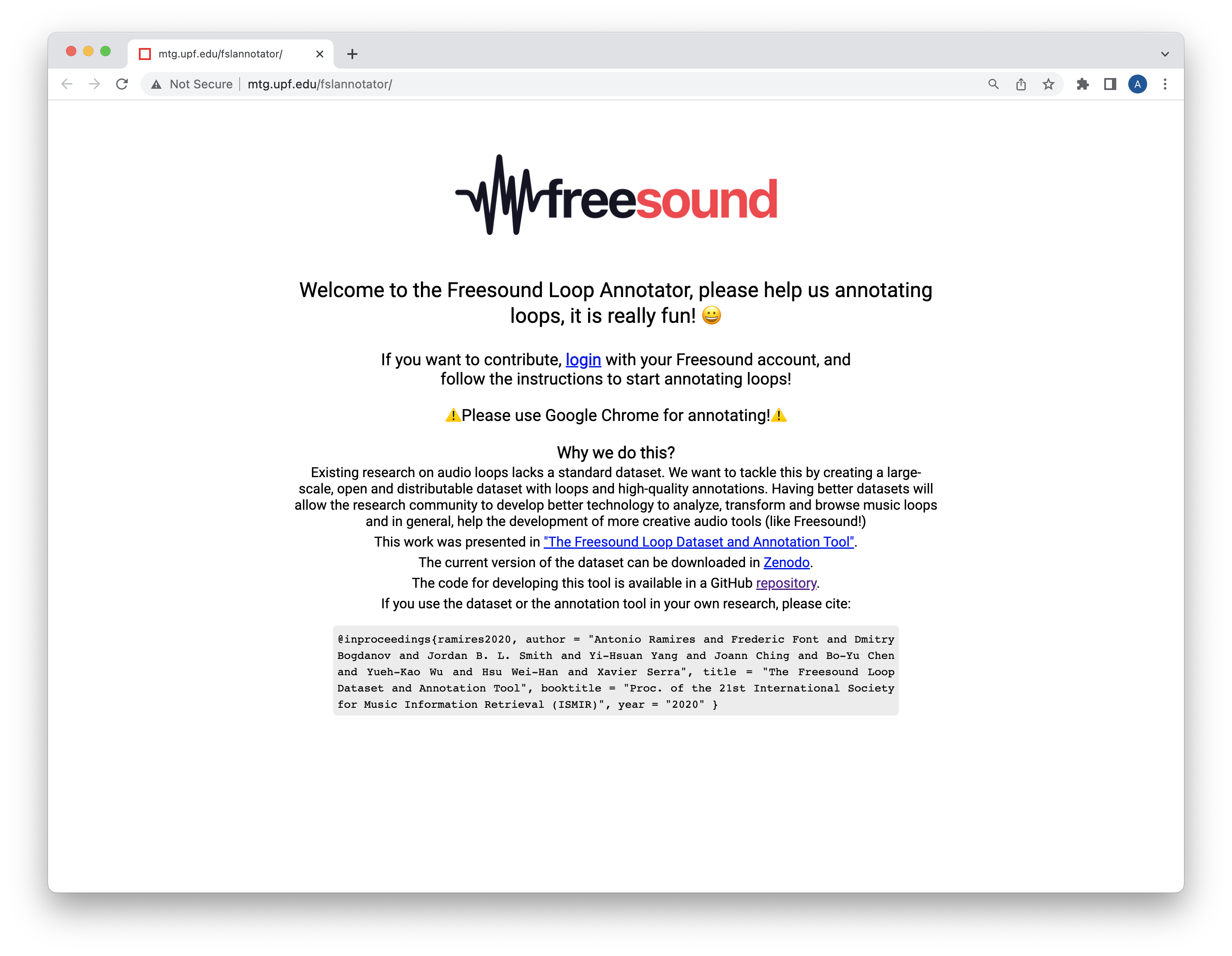 Image of Freesound Loop Annotator site